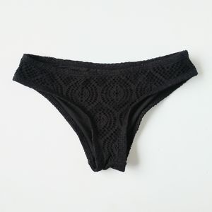 Black Mesh Cheeky Bikini Swimsuit Bottom S